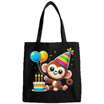Discover Monkey Kid Celebrating Birthday Bags