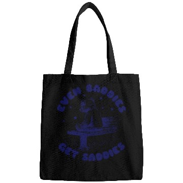 Discover Even Baddies Get Saddies Teddy Bear Cartoon Meme Bags