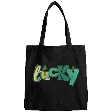 Discover Lucky Typography with Shamrocks Bags