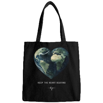 Discover Keep the Heart Beating Earth Day Heart Environment Bags