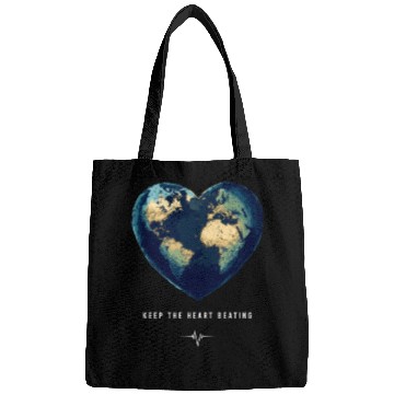 Discover Keep the Heart Beating Earth Earth Day Environment Bags