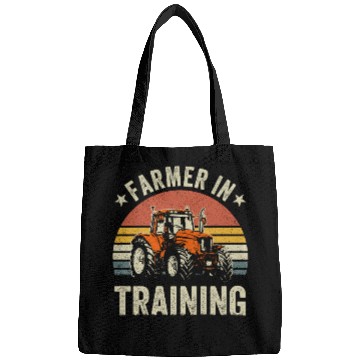 Discover Farmer In Training Farming Retro Sunset Tractor Bags