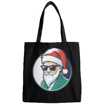 Discover Creative Santa logo design wearing sunglasses Bags