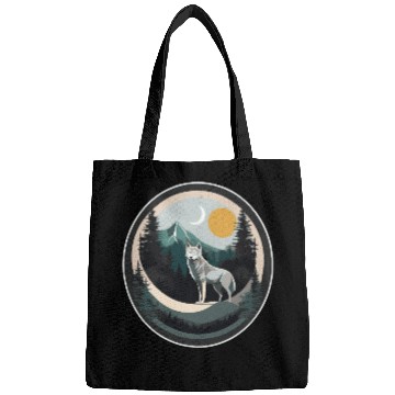 Discover Lone Wolf Under Moonlit Sky Bags