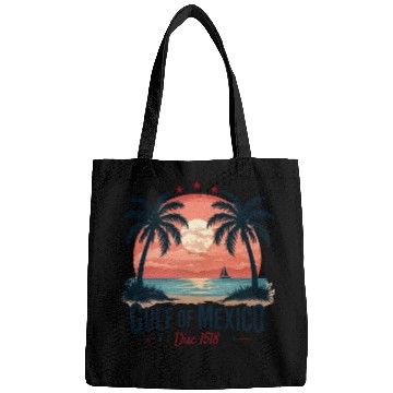 Discover Mexico Beach Vintage Sunset Tropical Vibes Bags