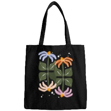 Discover Four Blooms – Abstract Garden Tile Bags