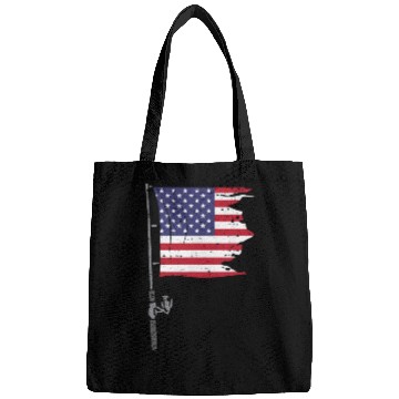 Discover Fishing Rod American Flag Bags