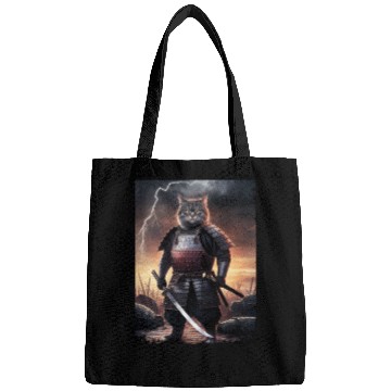 Discover Japanese Cat Samurai Cat Bags