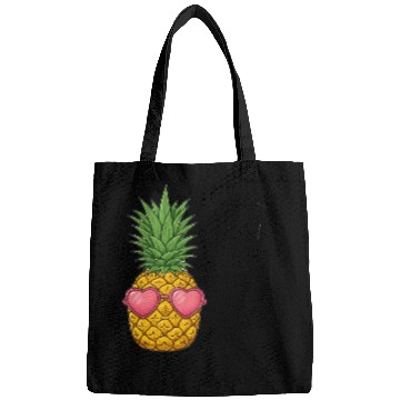 Discover A cute pineapple with heart-shaped sunglasses. Bags