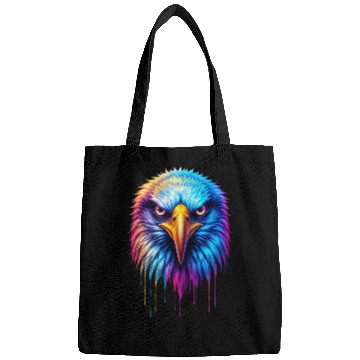 Discover Hyper-Realistic Neon Graffiti Eagle Face –Product Bags