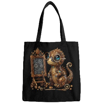 Discover Steampunk Dragon Cute Baby Steampunk Dragon Art Bags