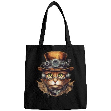 Discover Steampunk Cat Kitten Art Fantasy Steampunk Artwork Bags