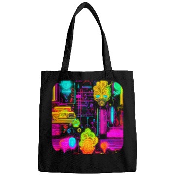 Discover Neon UV Style Vintage 80s Retro Bags