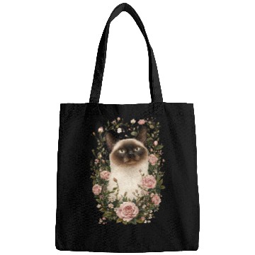 Discover Siamese Cat with Roses Bags
