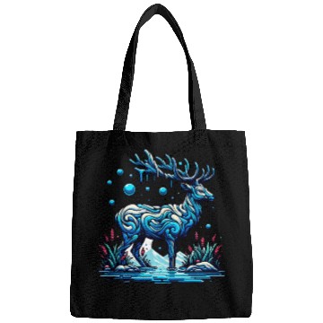 Discover Majestic Blue Deer in Enchanted Forest Bags