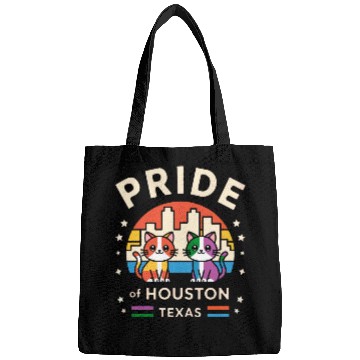 Discover Pride of Houston City Texas USA Rainbow Flag Bags