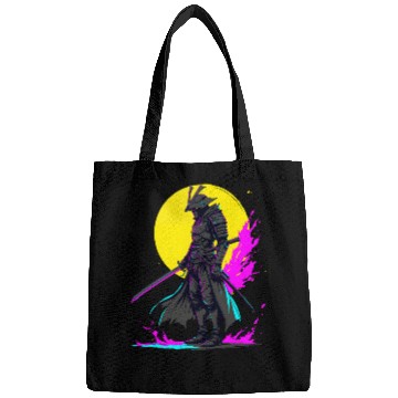 Discover Cyberpunk Samurai Warrior Neon Art Design Bags
