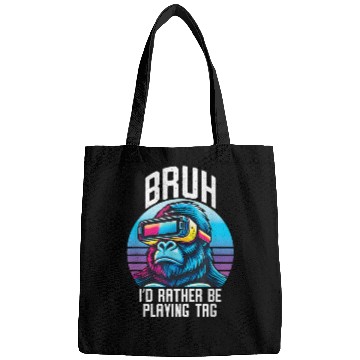 Discover Bruh VR Gorilla Funny Gaming Virtual Reality Bags