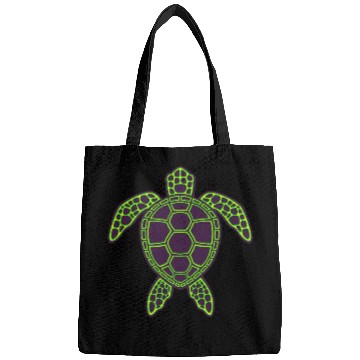 Discover Green Neon Lava Sea Turtle Design Bags