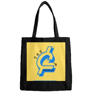 Discover Tax Cent's Blue Logo Yellow Back Bags