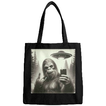 Discover Retro Bigfoot Selfie with UFO Bags