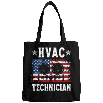Discover HVAC Technician Patriotic US American Flag Bags