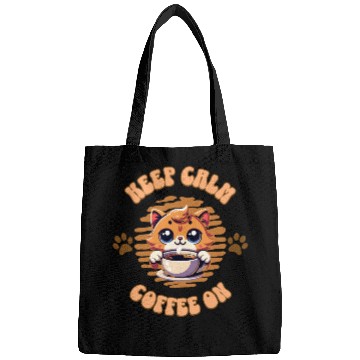 Discover Keep calm Coffee on Cat Bags