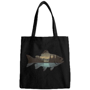 Discover Serene Wilderness Fish Scene Nature Lovers Artwork Bags