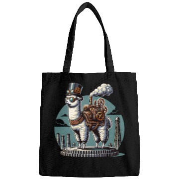 Discover Steampunk Llama With Top Hat and Gears Bags