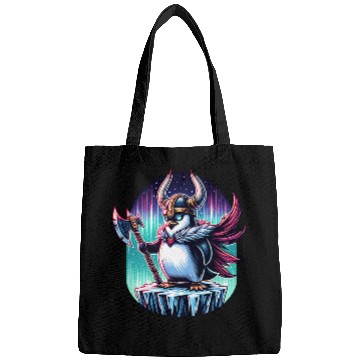 Discover Viking Penguin Warrior Under Northern Lights Bags