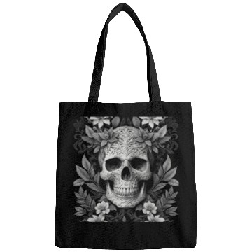 Discover Floral Skull – Black & White Elegance Bags