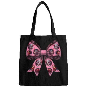 Discover Coquette Bow Oni Yokai Devil Mask Pattern Pink Bags