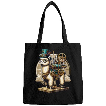 Discover Steampunk Llama with Gears and Goggles Bags