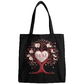 Discover 3D Heart Family Tree - Mom, the Heartbeat of Life Bags