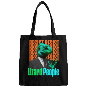 Discover Resist Reptilians Lizard People Bags