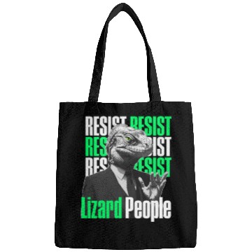 Discover Resist Reptilians Lizard People Bags