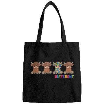 Discover Unique & Proud – Autism Awareness Highland Cow Bags