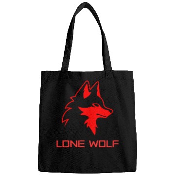 Discover lone wolf red logo Bags