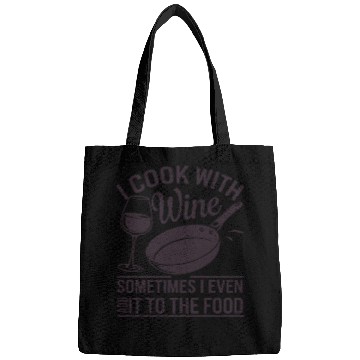 Discover I Cook with Wine Funny Kitchen Chef Humor Design Bags