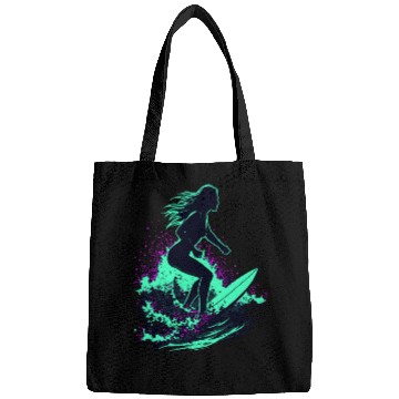 Discover Stylish Female Surfer Surfing Waves Bags