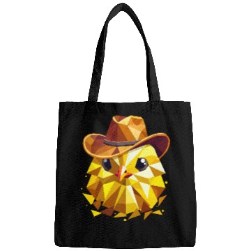 Discover Cute chick with a stylish cowboy hat Bags