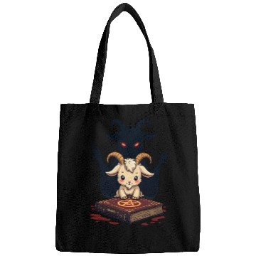 Discover Cute Demonic Goat with Occult Spellbook Bags