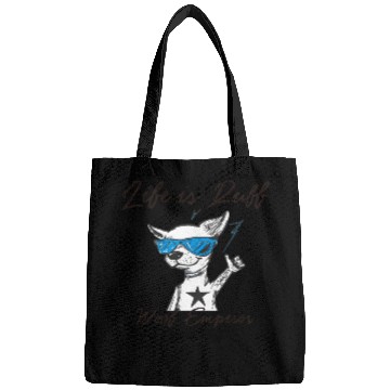 Discover Cool Graffiti Abstract Dog with Blue Sunglasses Bags