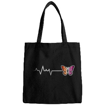 Discover Lesbian Heartbeat Butterfly Pride Colors Bags
