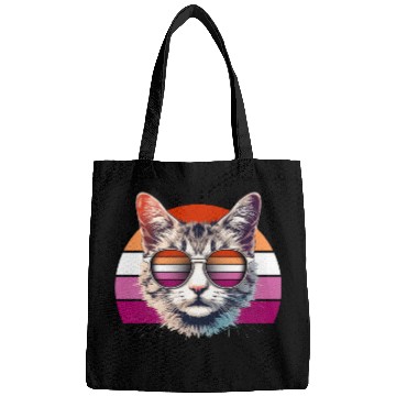 Discover Lesbian Pride Cool Cat with Sunglasses Bags