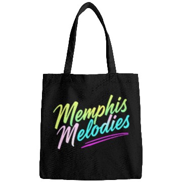 Discover Memphis Melodies Pastel Vibrant Typography Art Bags