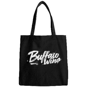 Discover Buffalo wing text Design with Bold Brushstroke Bags