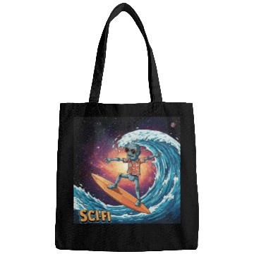 Discover Sci- Fi: Surfer Robot In Outer Space Bags