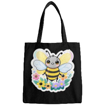 Discover A bee chubby cartoon Bags