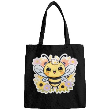 Discover A bee chubby cartoon Bags